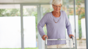 post-surgical pain care for older woman with walker